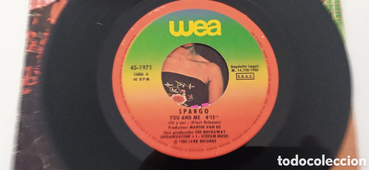 Discos de vinilo: SPARGO - You and me (1980) single - Foto 3