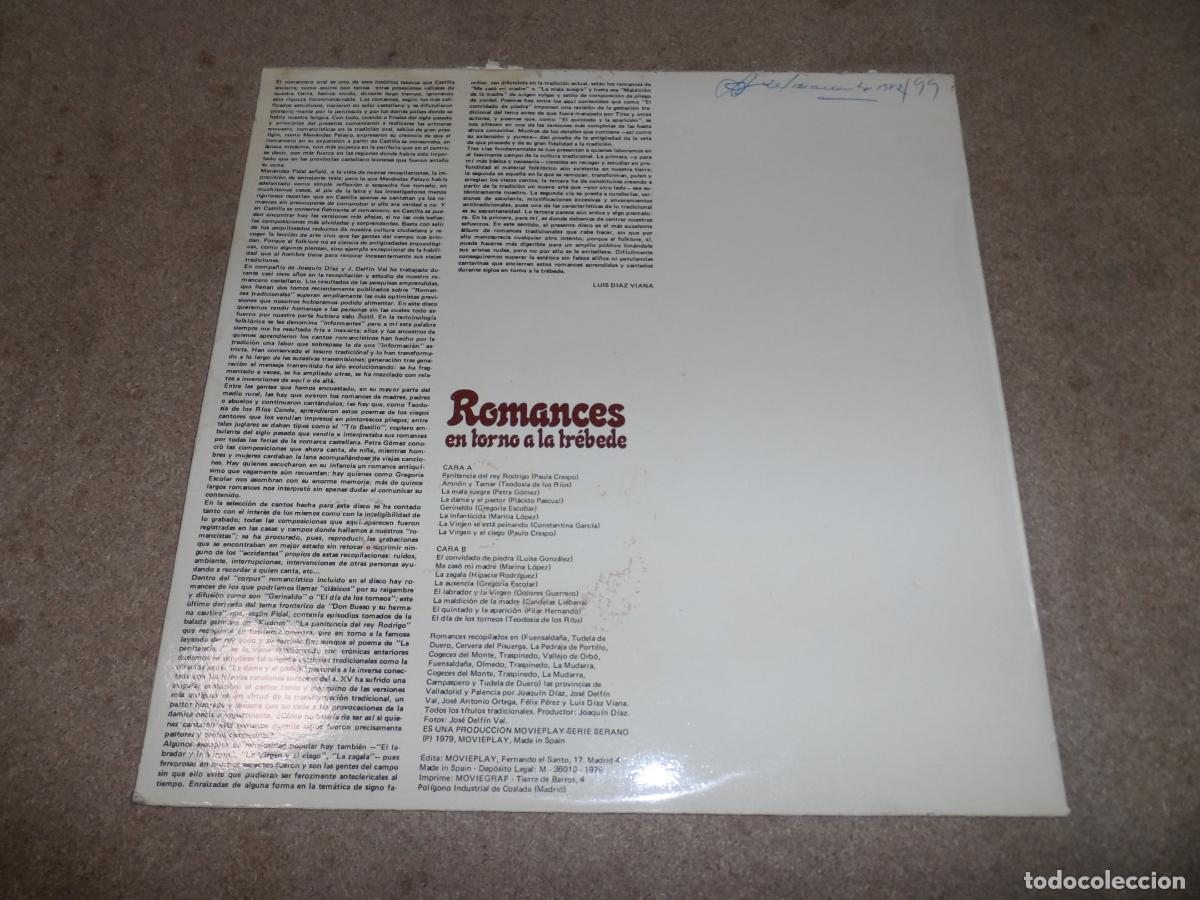Discos de vinilo: Joaquin Diaz - Romances en Torno a la Trebede (SPAIN 1979) - Foto 2