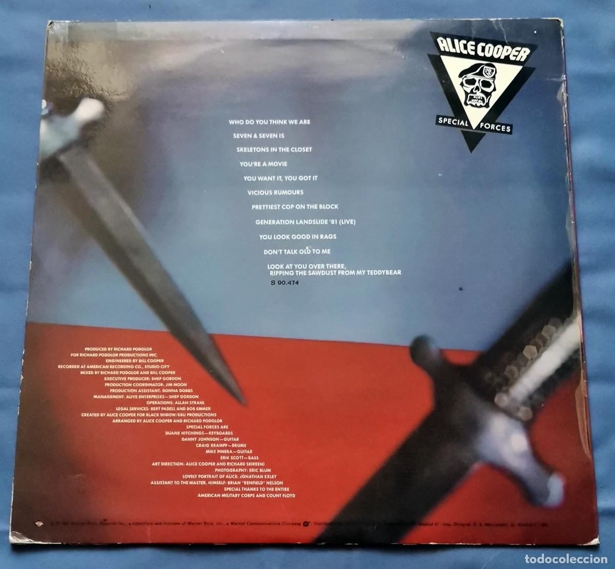 Discos de vinilo: Alice Cooper &ndash; Special Forces LP Spain 1981 - Foto 2