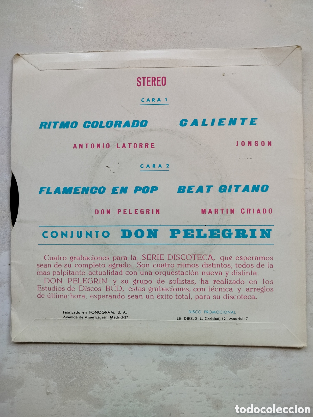 Discos de vinilo: Don Pelegrin Conjunto EP - Foto 2
