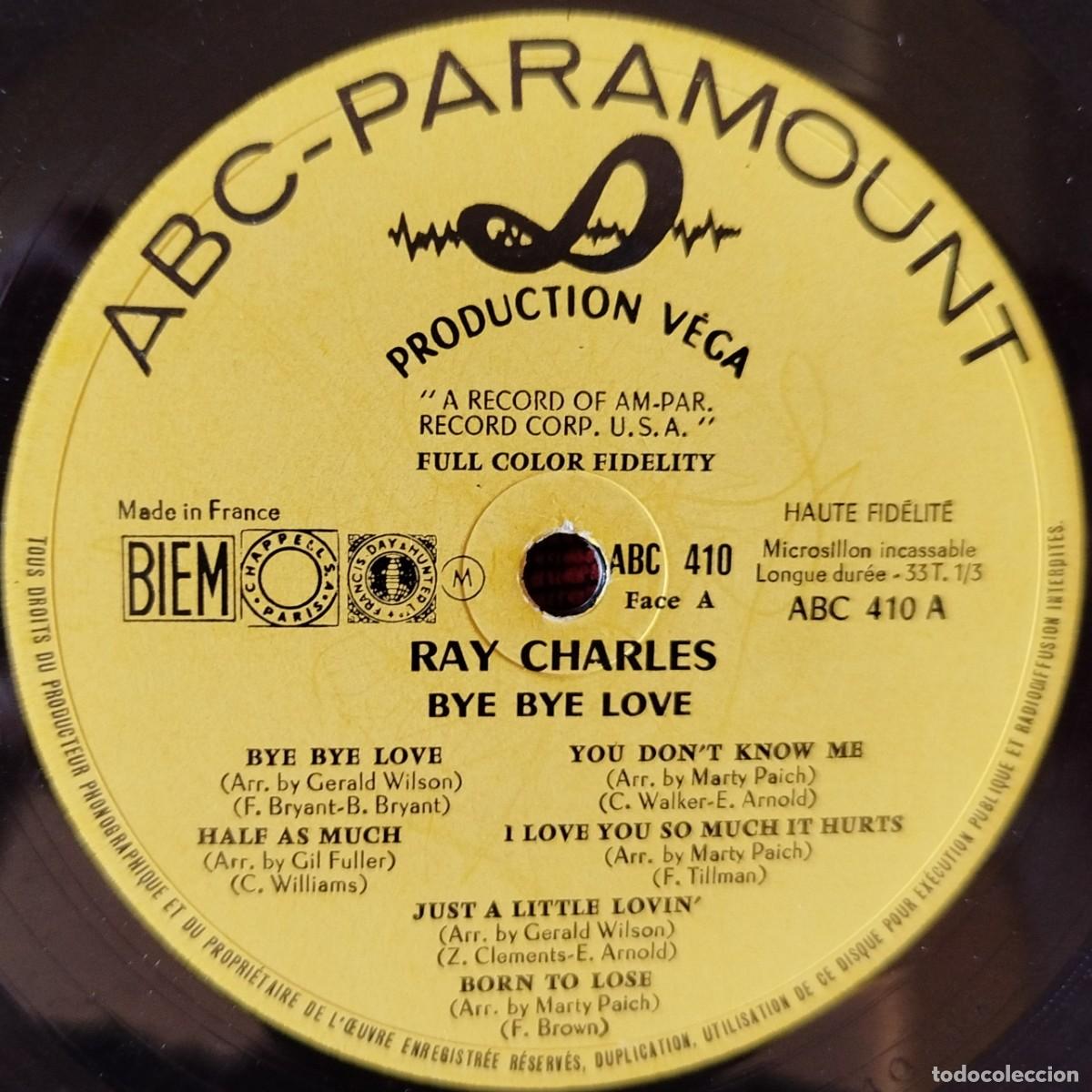 Discos de vinilo: RAY CHARLES ** Bye Bye Love ** VINILO LP FRANCIA - Foto 3