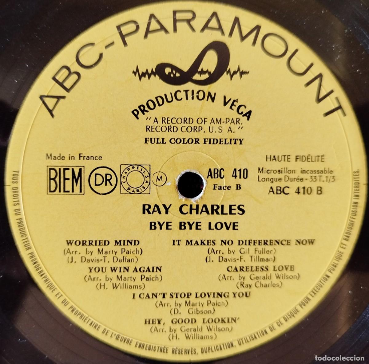 Discos de vinilo: RAY CHARLES ** Bye Bye Love ** VINILO LP FRANCIA - Foto 4