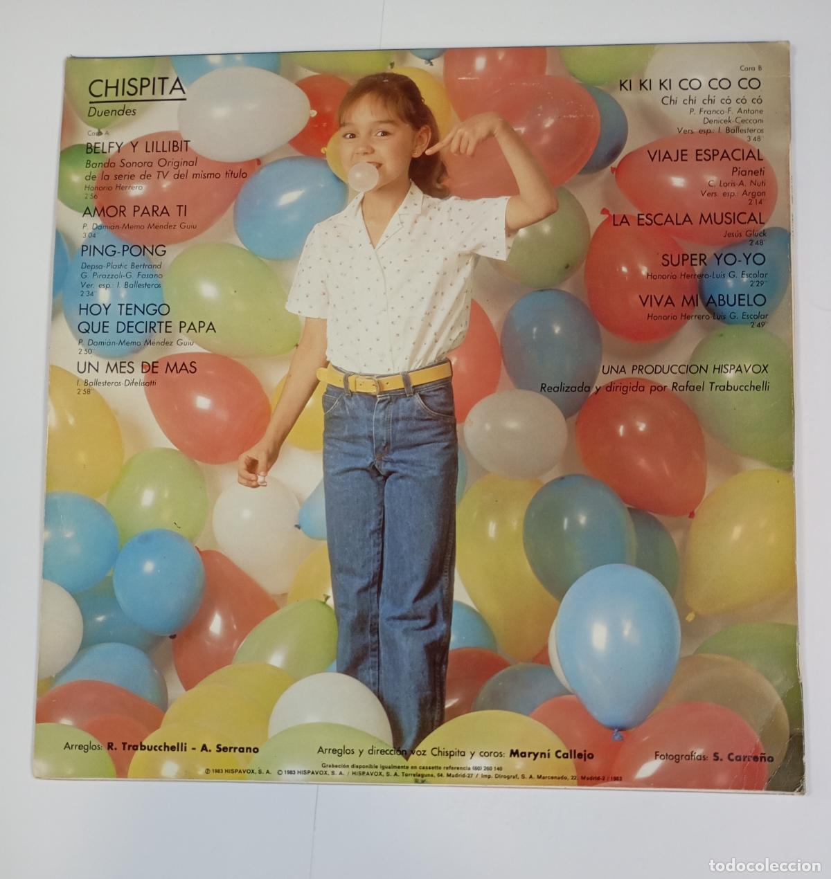 Discos de vinilo: CHISPITA - DUENDES - LP. TDKLP12 - Foto 2
