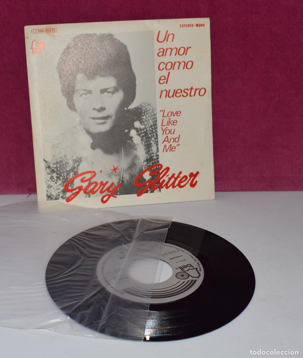 Discos de vinilo: GARY GLITTER - UN AMOR COMO EL NUESTRO - SINGLE ESTADO EXCELENTE - Foto 2