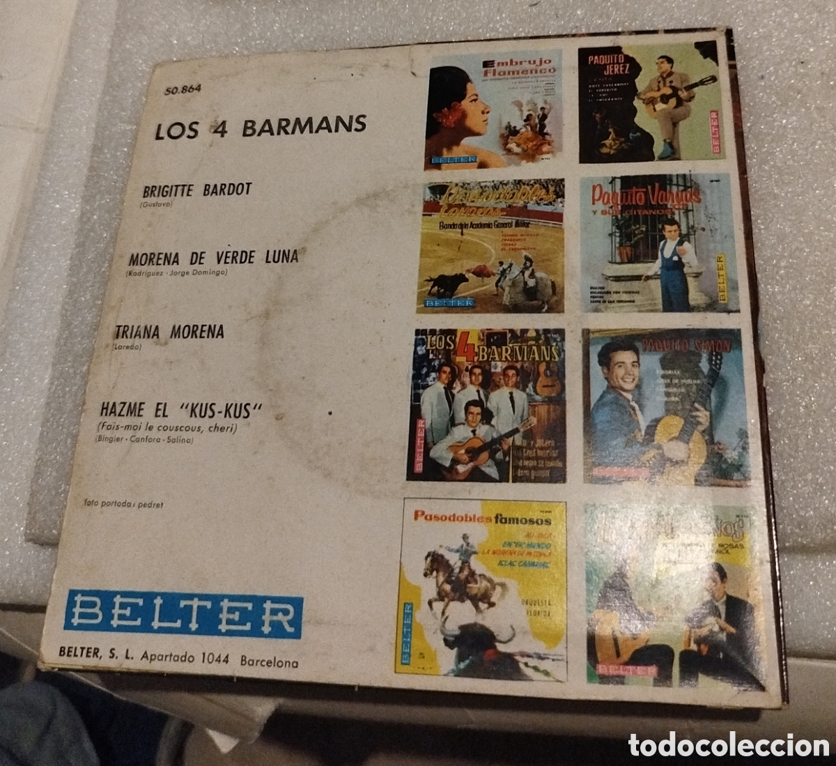 Discos de vinilo: Los 4 barmans. SOLO CAR&Aacute;TULA - Foto 2