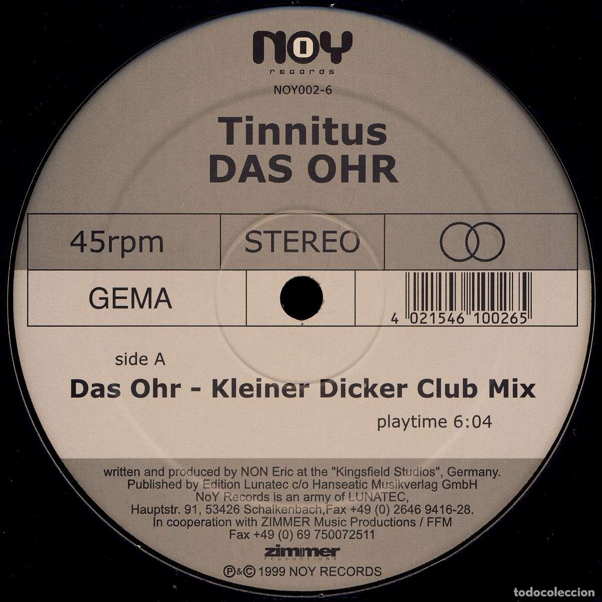 Discos de vinilo: Das Ohr (12&rdquo; Maxi) - Tinnitus - Foto 1