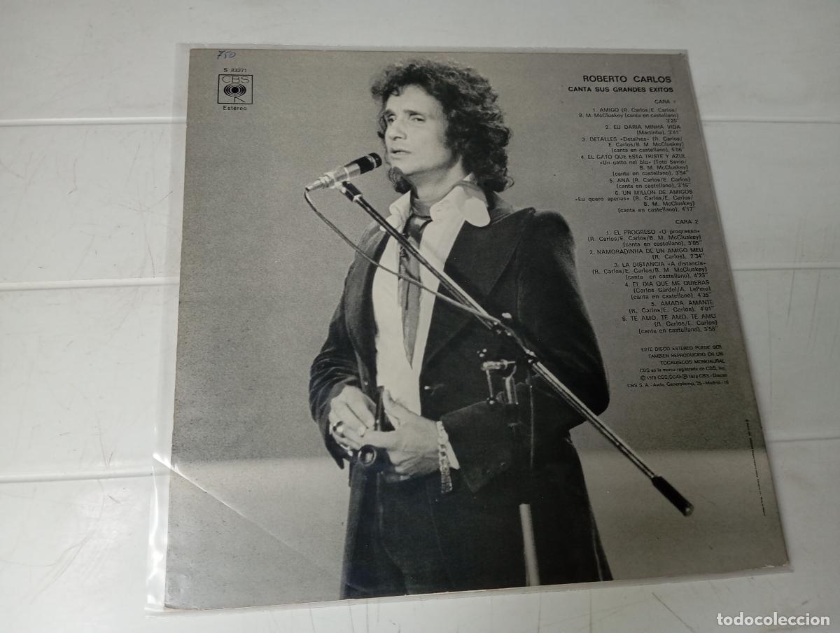 Discos de vinilo: LP ROBERTO CARLOS - CANTA SUS GRANDES &Eacute;XITOS - Foto 2