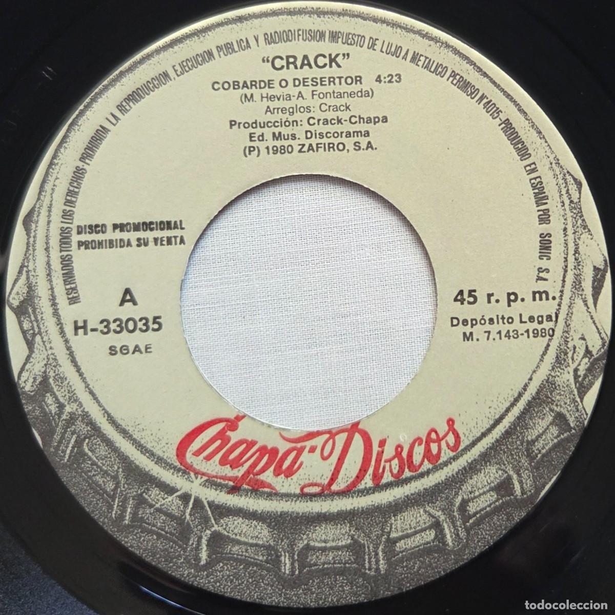 Discos de vinilo: Single Vinilo Crack, Cobarde o desertor - Foto 5