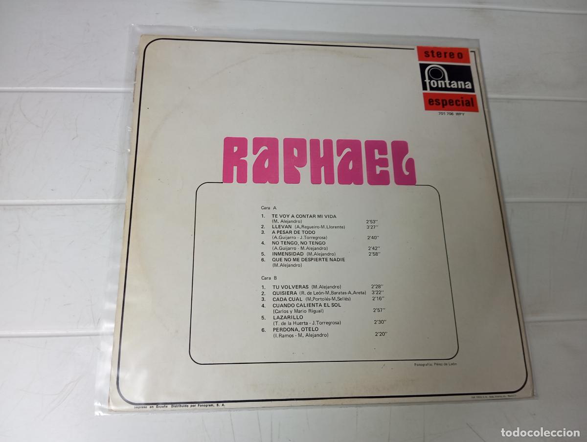 Discos de vinilo: LP RAPHAEL - TE VOY A CONTAR MI VIDA - Foto 2