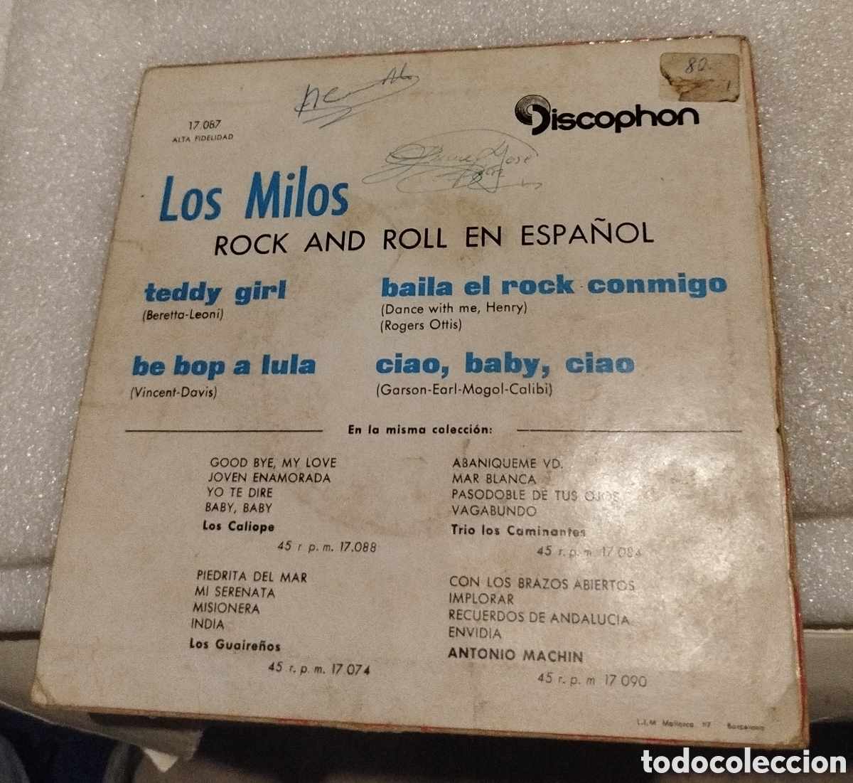 Discos de vinilo: Los Milos. SOLO CARATULA - Foto 2