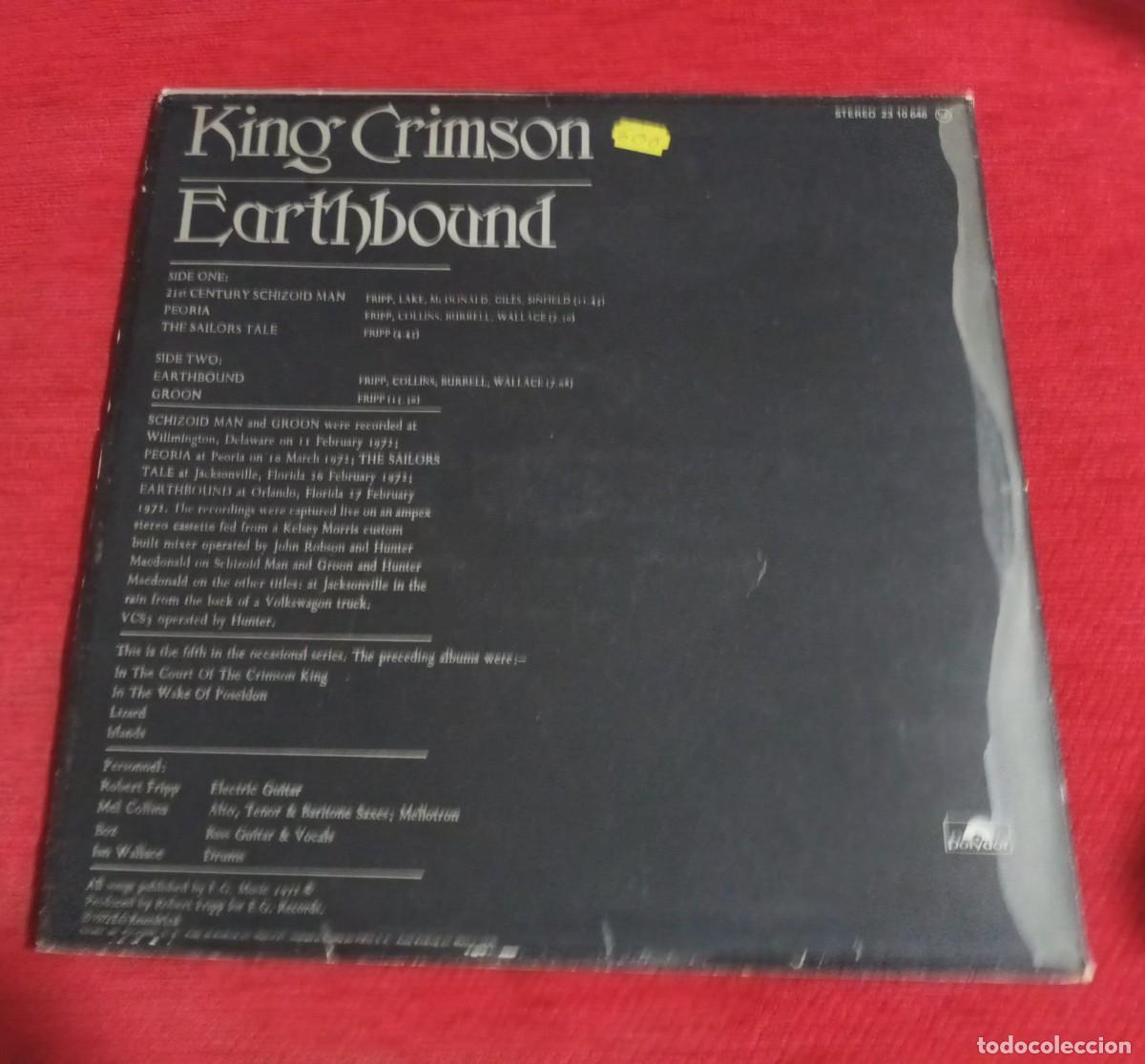 Discos de vinilo: KING CRIMSON - EARTHBOUND - LP - Foto 2