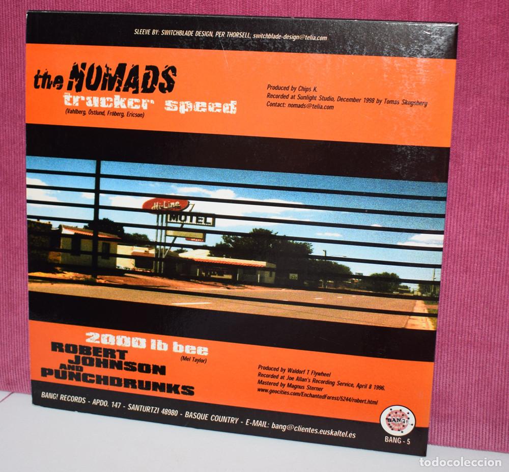 Discos de vinilo: The Nomads & Robert Johnson And Punchdrunks &ndash; Split - SINGLE VINILO AZUL - Foto 3