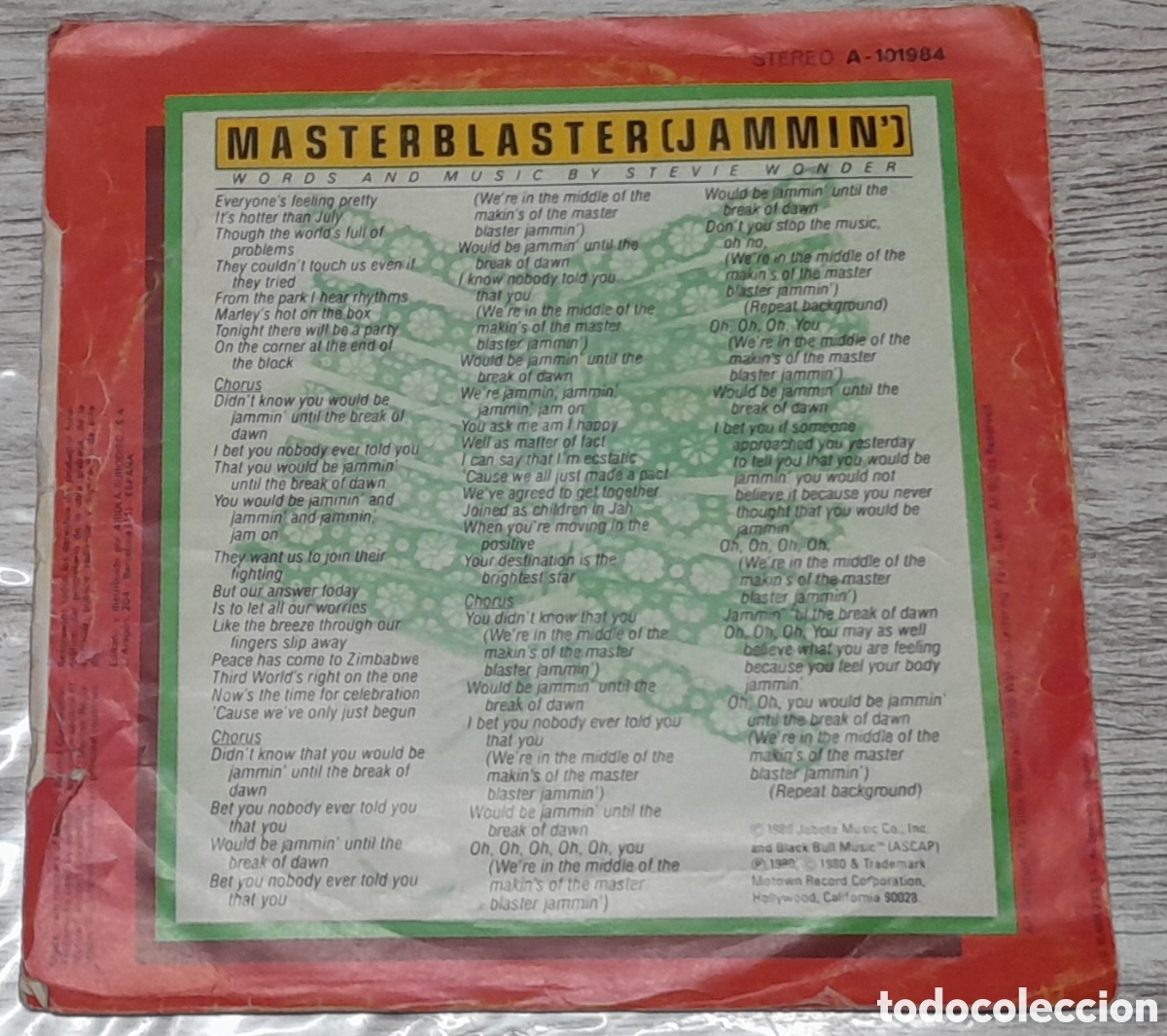 Discos de vinilo: STEVIE WONDER - MASTER BLASTER (JAMMIN) - ARIOLA EURODISC - Foto 2