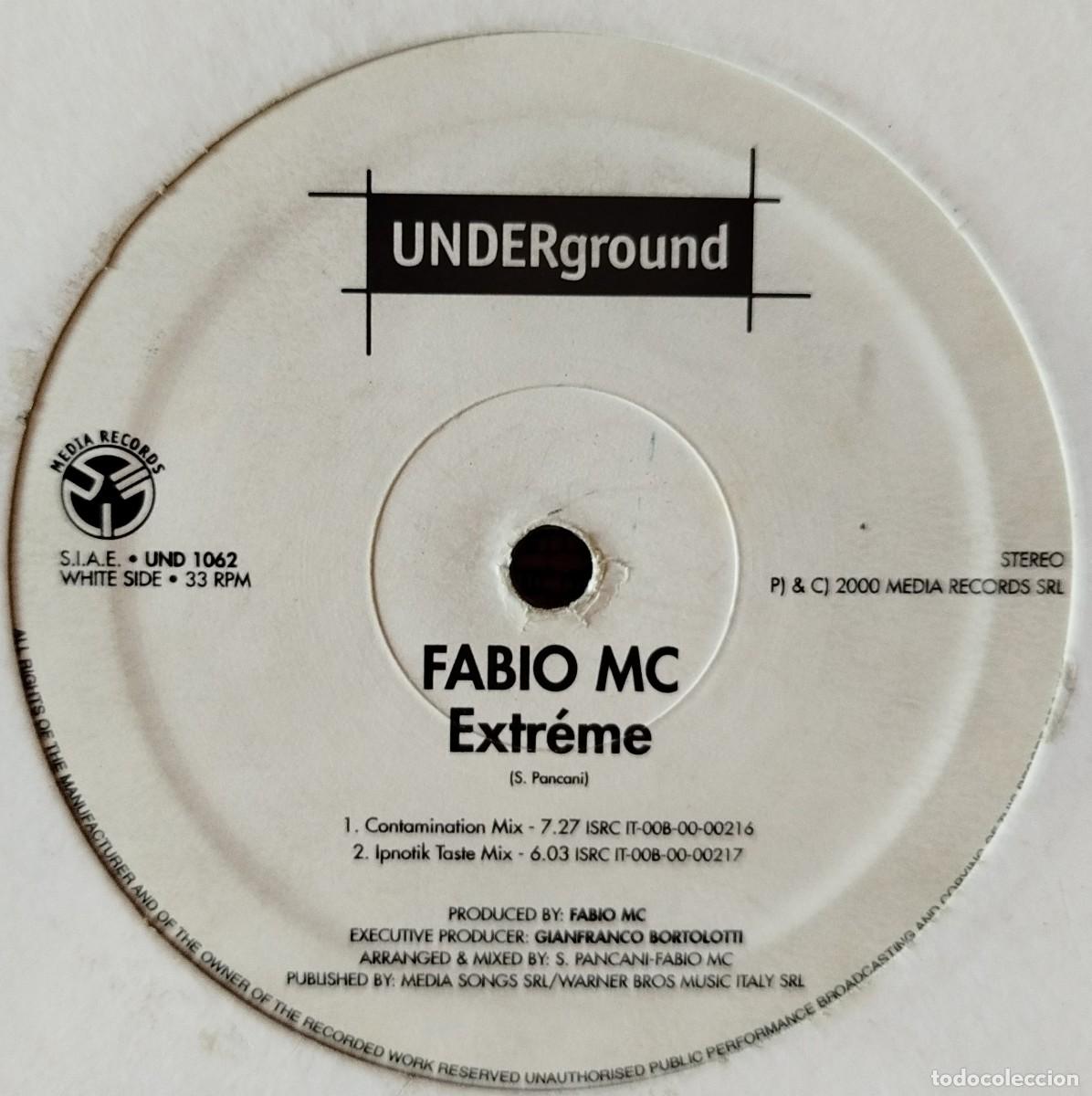 Discos de vinilo: FABIO MC ** Extreme ** MAXI SINGLE VINILO ITALIA 2000 - Foto 3
