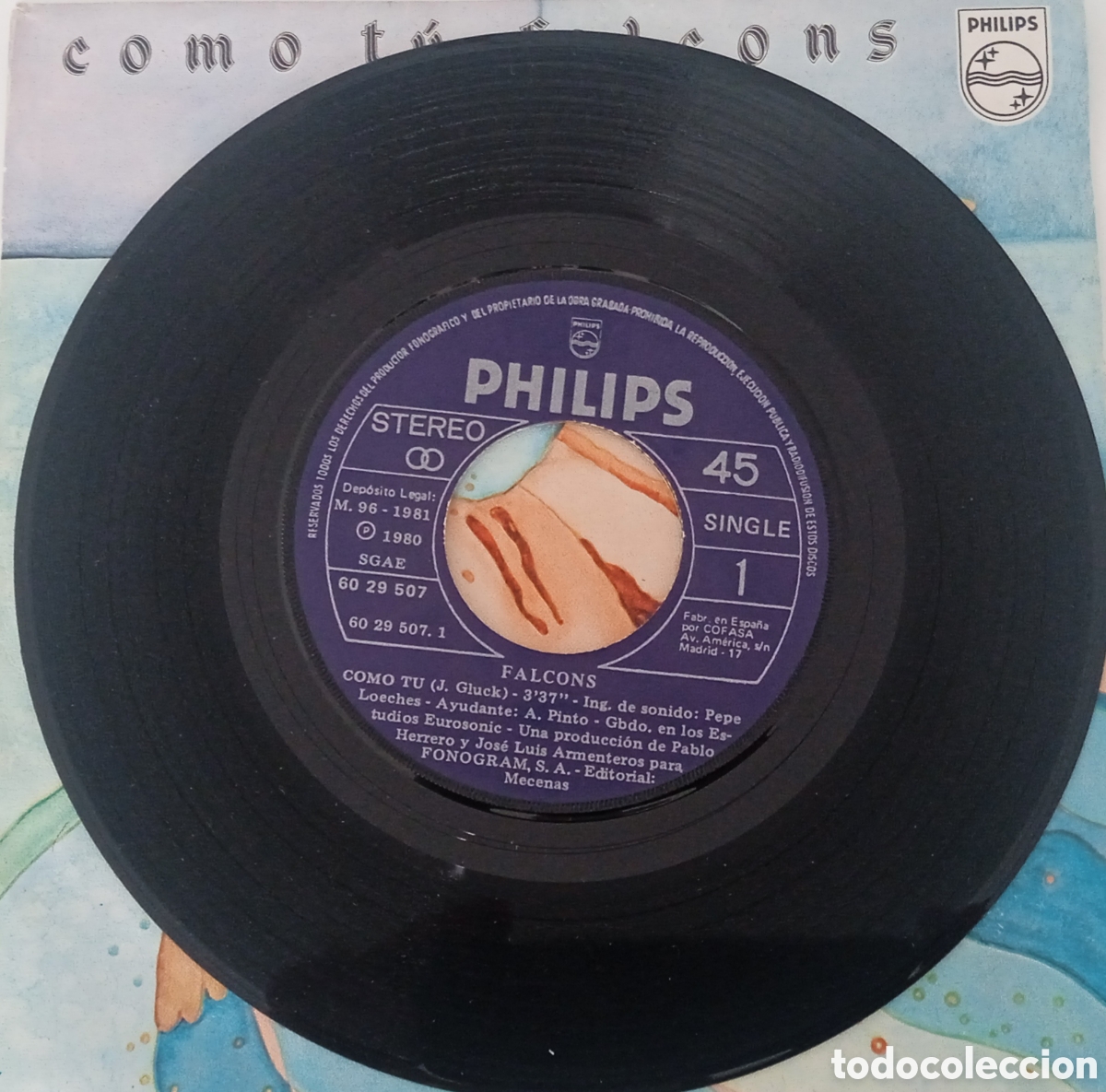 Discos de vinilo: FALCONS - Como t&uacute; (1980) single - Foto 5