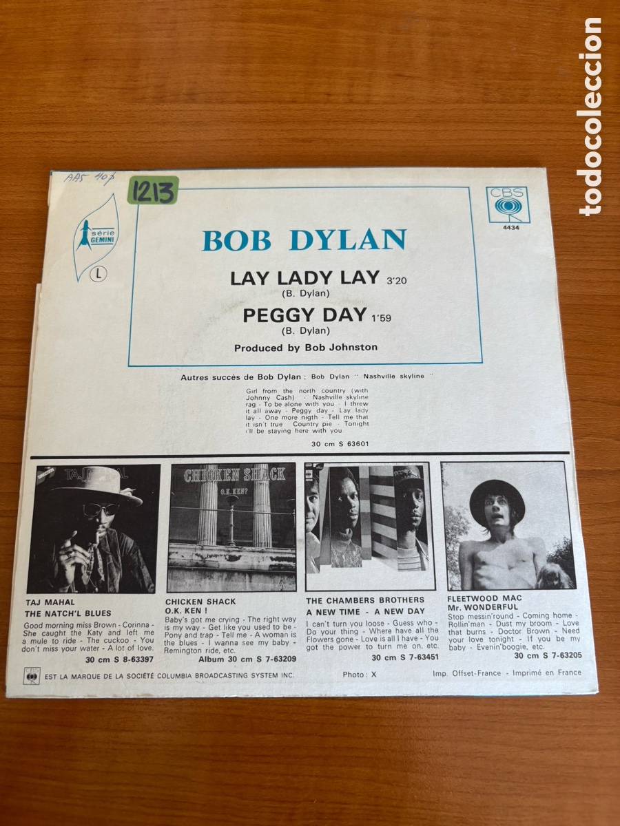 Discos de vinilo: Bob Dylan - Lay lady Lay- Peggy Day - Foto 2