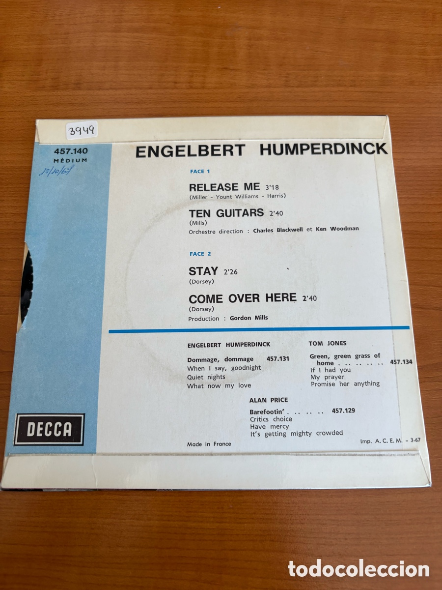 Discos de vinilo: Engelbert Humperdinck - Release Me - Foto 2