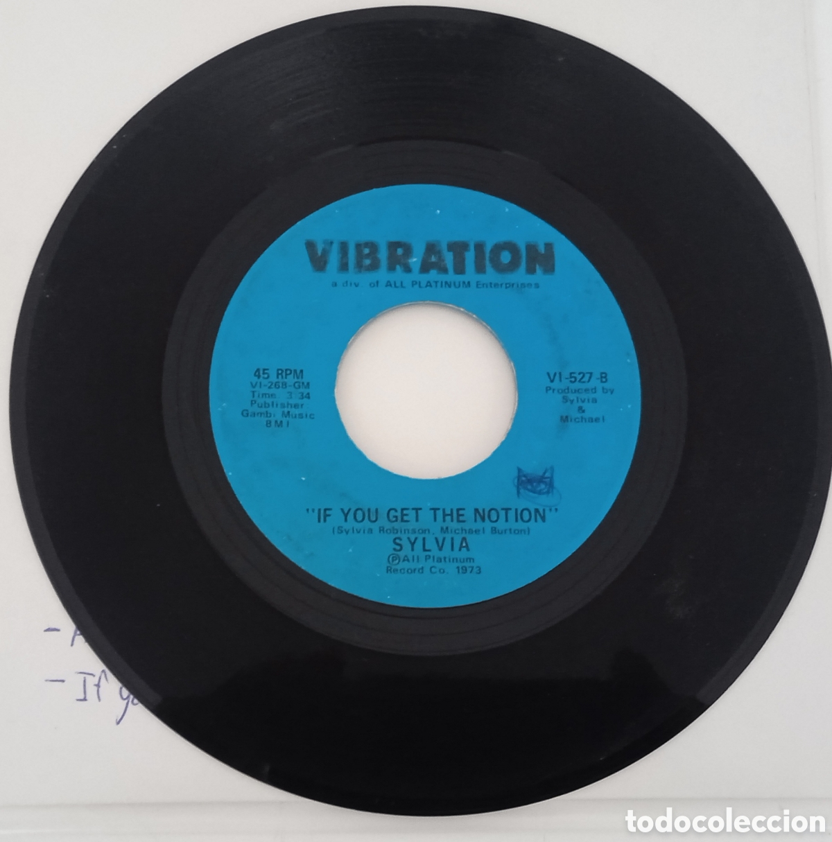 Discos de vinilo: SYLVIA - Alfredo (1973) single - Foto 3