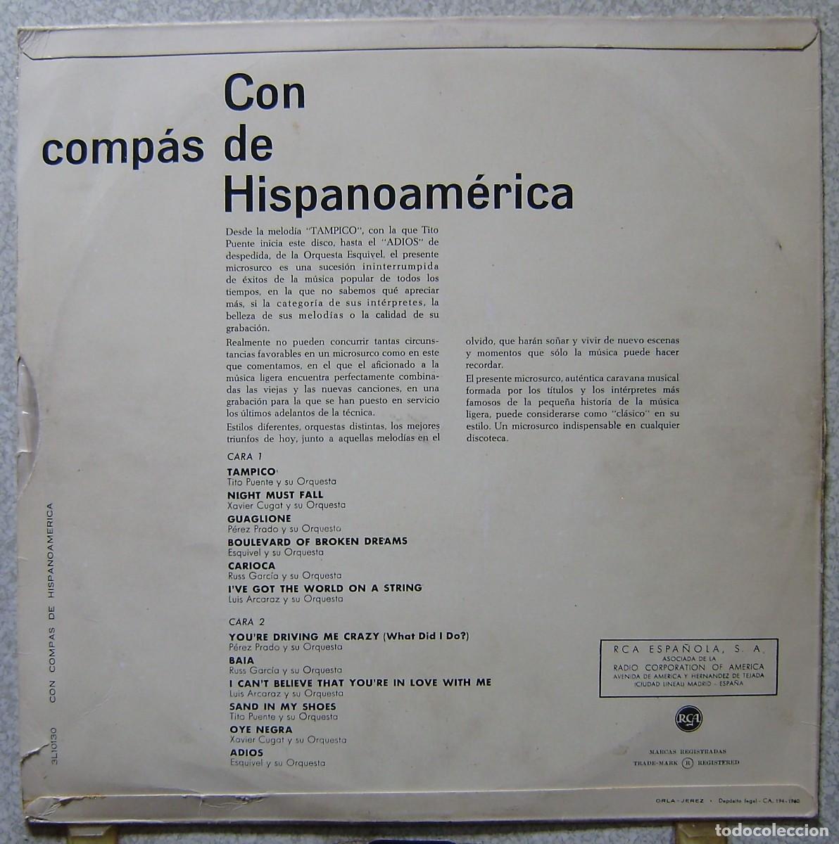 Discos de vinilo: CON COMPAS DE HISPANOAMERICA...VV.AA...ORQUESTAS - Foto 2