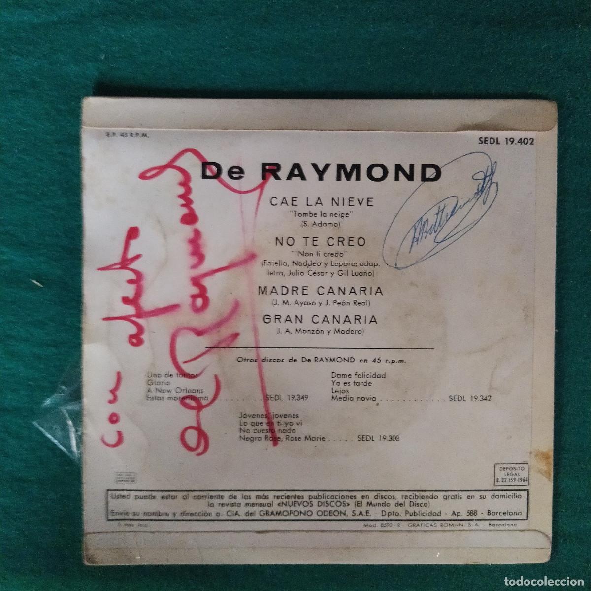 Discos de vinilo: De Raymond &lrm;&ndash; Cae La Nieve - Foto 2