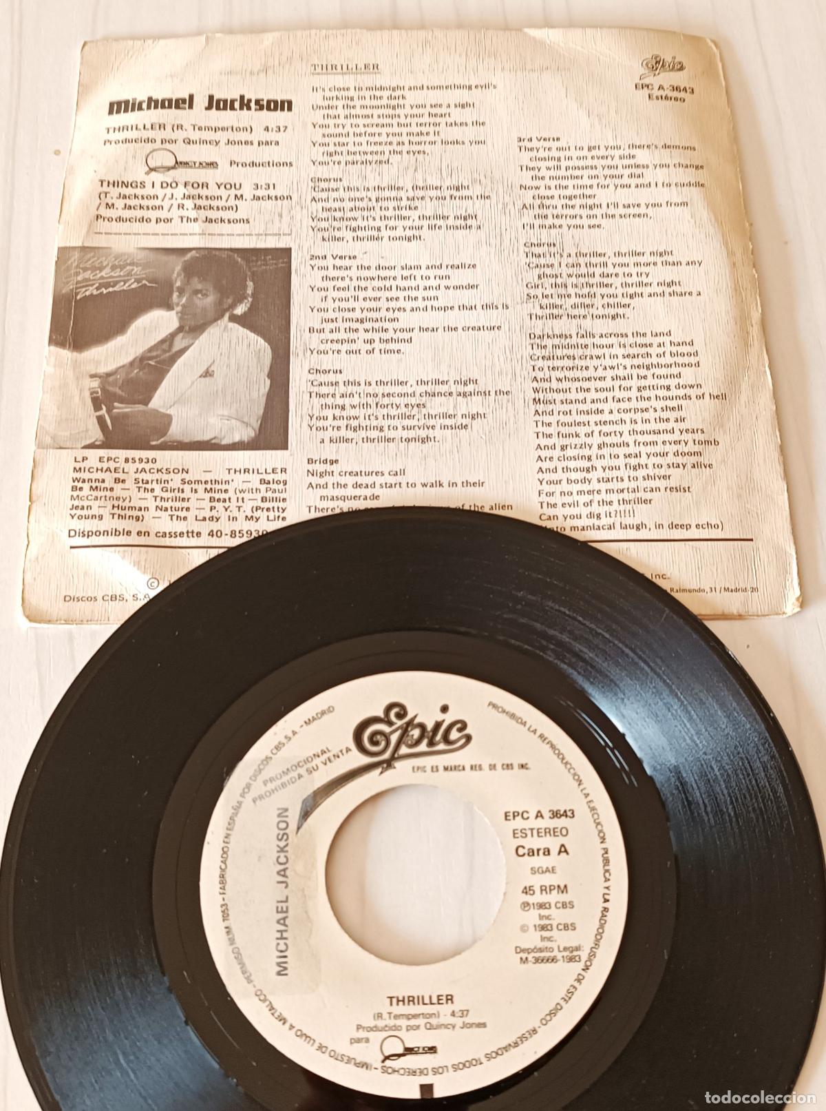 Discos de vinilo: MICHAEL JACKSON - THRILLER EPIC - 1983 PROMOCIONAL - Foto 2
