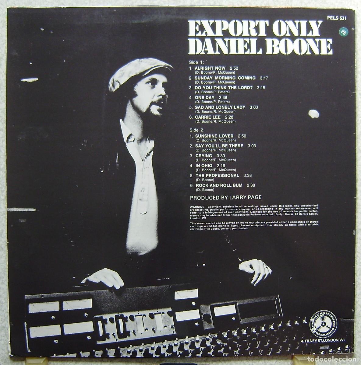Discos de vinilo: DANIEL BOONE.EXPORT ONLY...EX - Foto 2