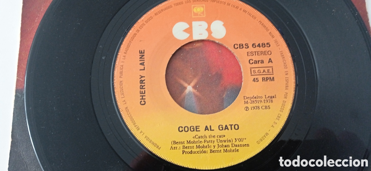 Discos de vinilo: CHERRY LAINE - Catch the cat (1978) single - Foto 3