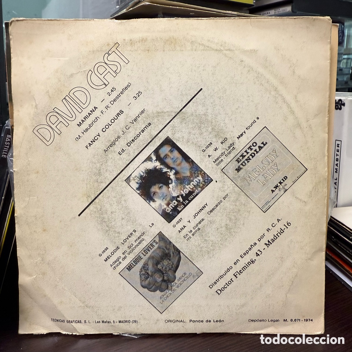 Discos de vinilo: David Cast - Mariana (7&rdquo;) - Foto 2