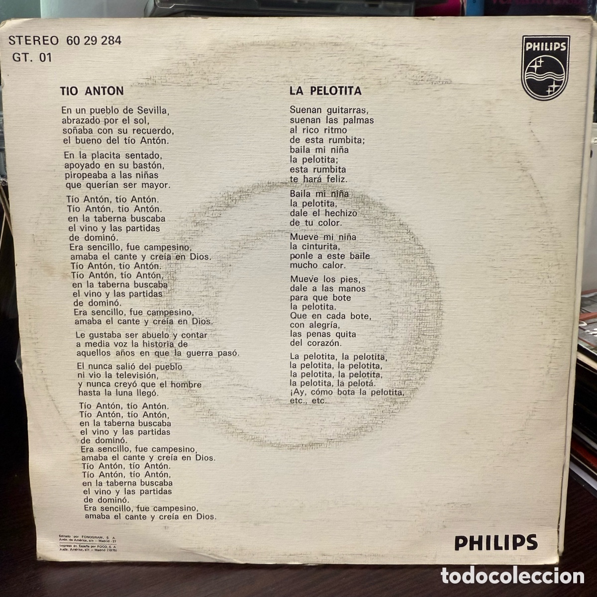Discos de vinilo: Solera 4 - T&iacute;o Ant&oacute;n (7&rdquo;) - Foto 2