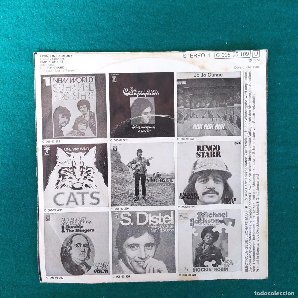 Discos de vinilo: Cliff Richard &lrm;&ndash; Living In Harmony / Empty Chairs - Foto 2
