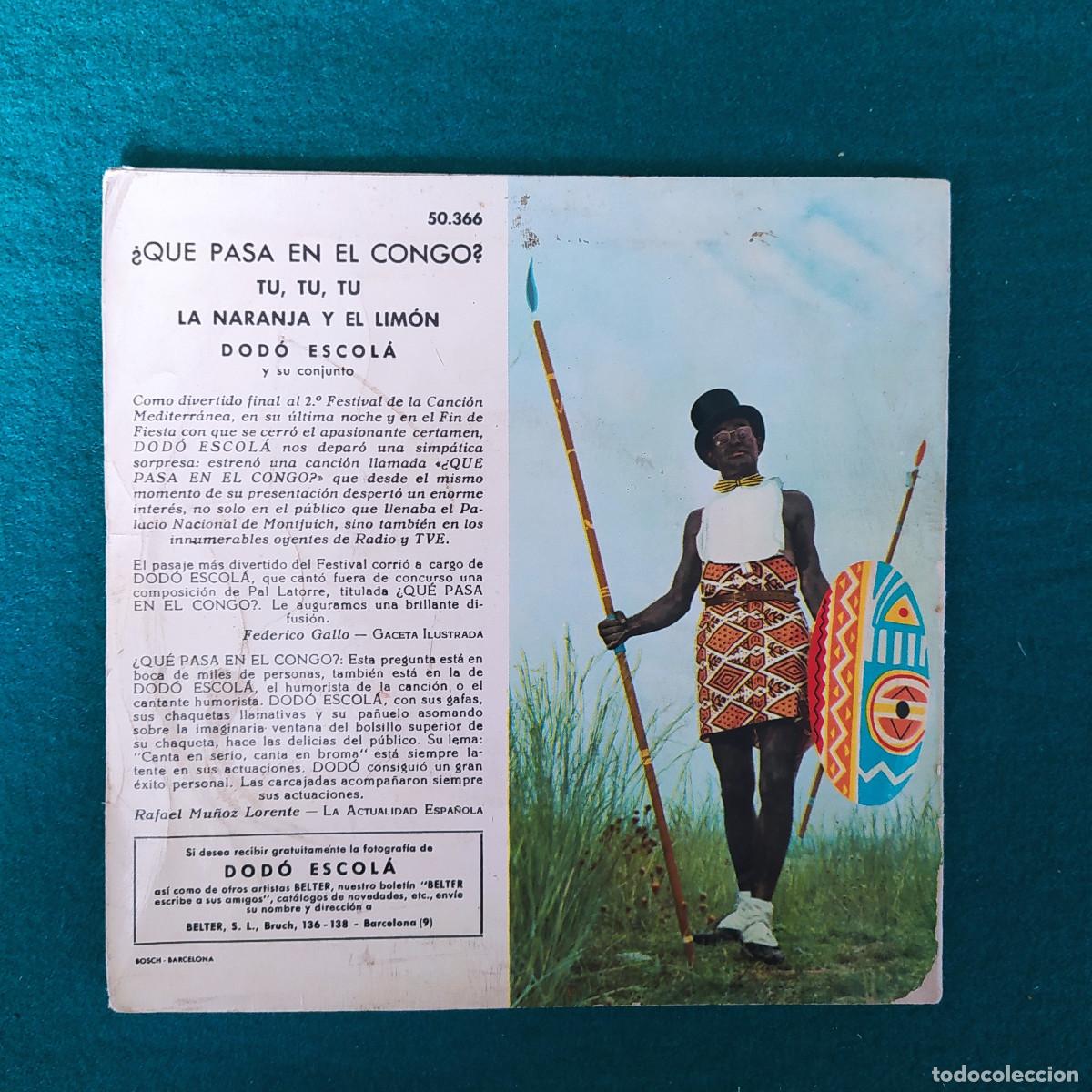 Discos de vinilo: Dod&oacute; Escol&aacute;* &lrm;&ndash; &iquest;Qu&eacute; Pasa En El Congo? - Foto 2
