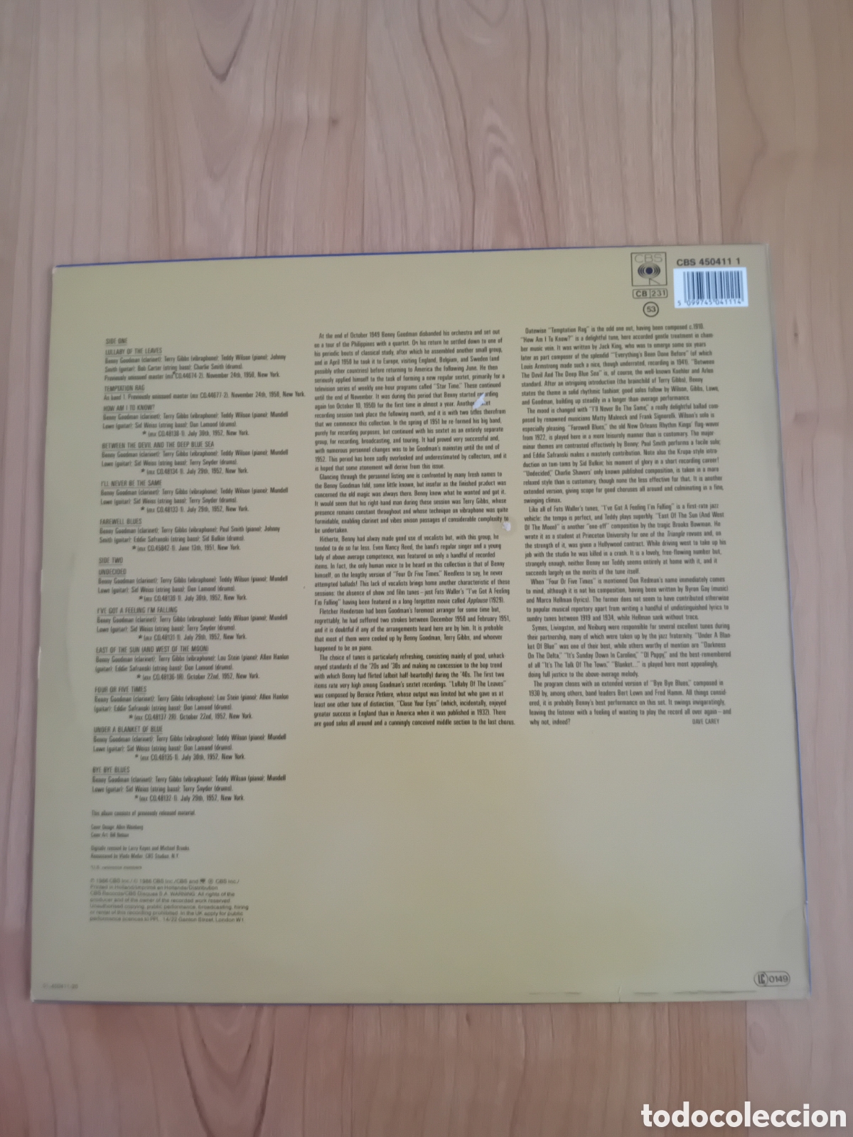 Discos de vinilo: BENNY GOODMAN SEXTET - Foto 2