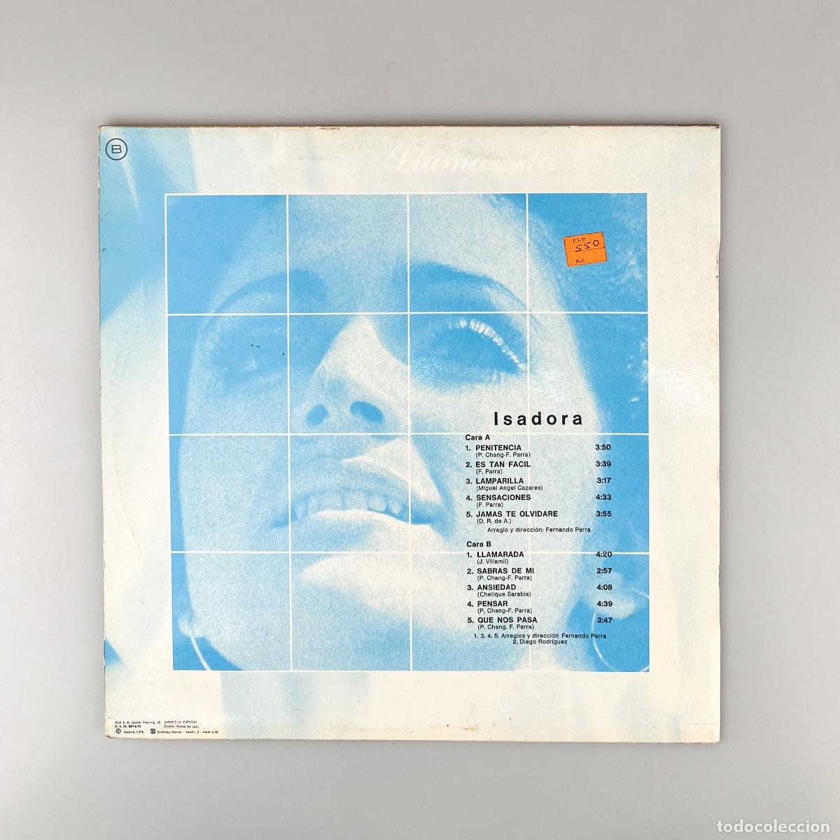 Discos de vinilo: LP. Isadora. Llamarada (G/VG+) - Foto 2