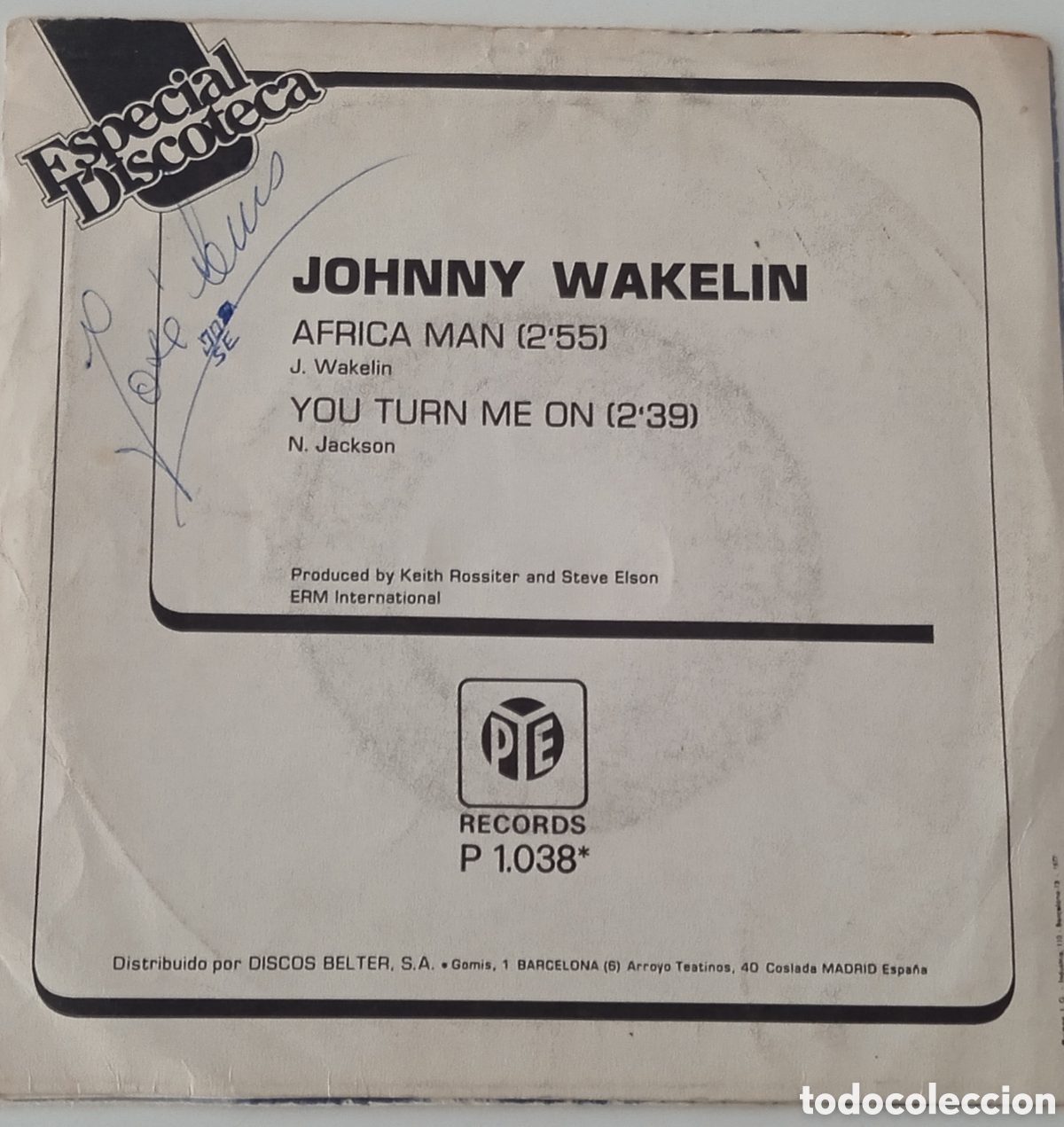 Discos de vinilo: JOHNNY WAKELIN - Africa man (1977) single - Foto 2