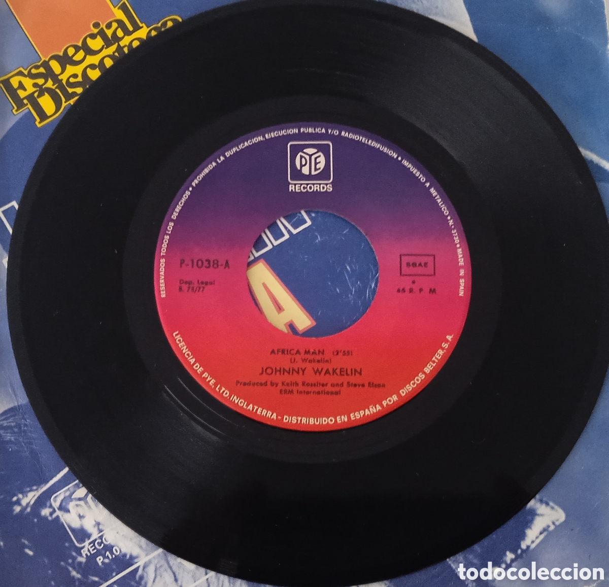 Discos de vinilo: JOHNNY WAKELIN - Africa man (1977) single - Foto 5