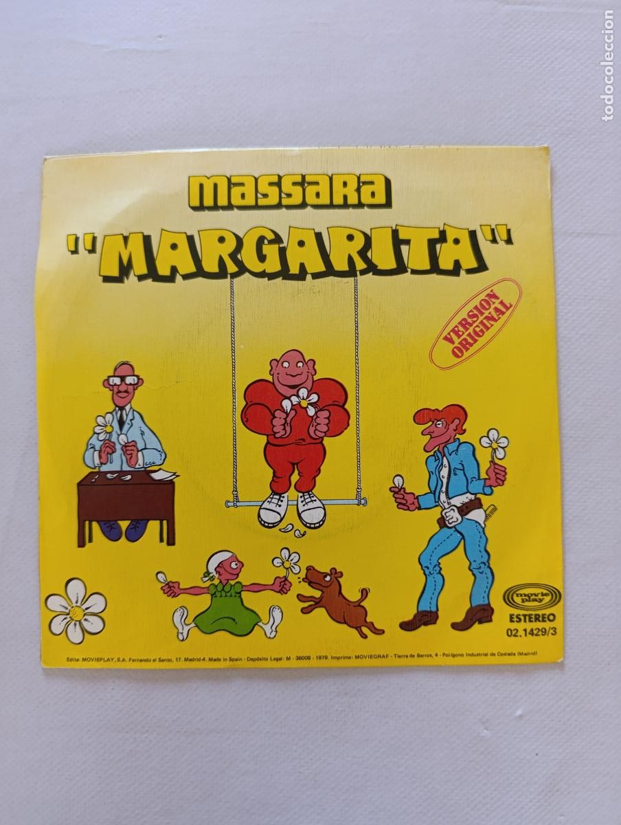 Discos de vinilo: SINGLE MARGARITA - MASSARA - VERSION ORIGINAL - DISCO VINILO (X2) - Foto 2