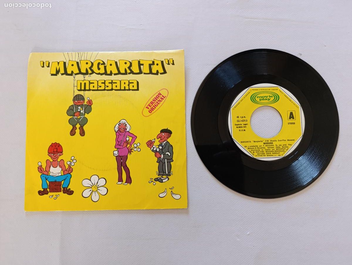 Discos de vinilo: SINGLE MARGARITA - MASSARA - VERSION ORIGINAL - DISCO VINILO (X2) - Foto 3