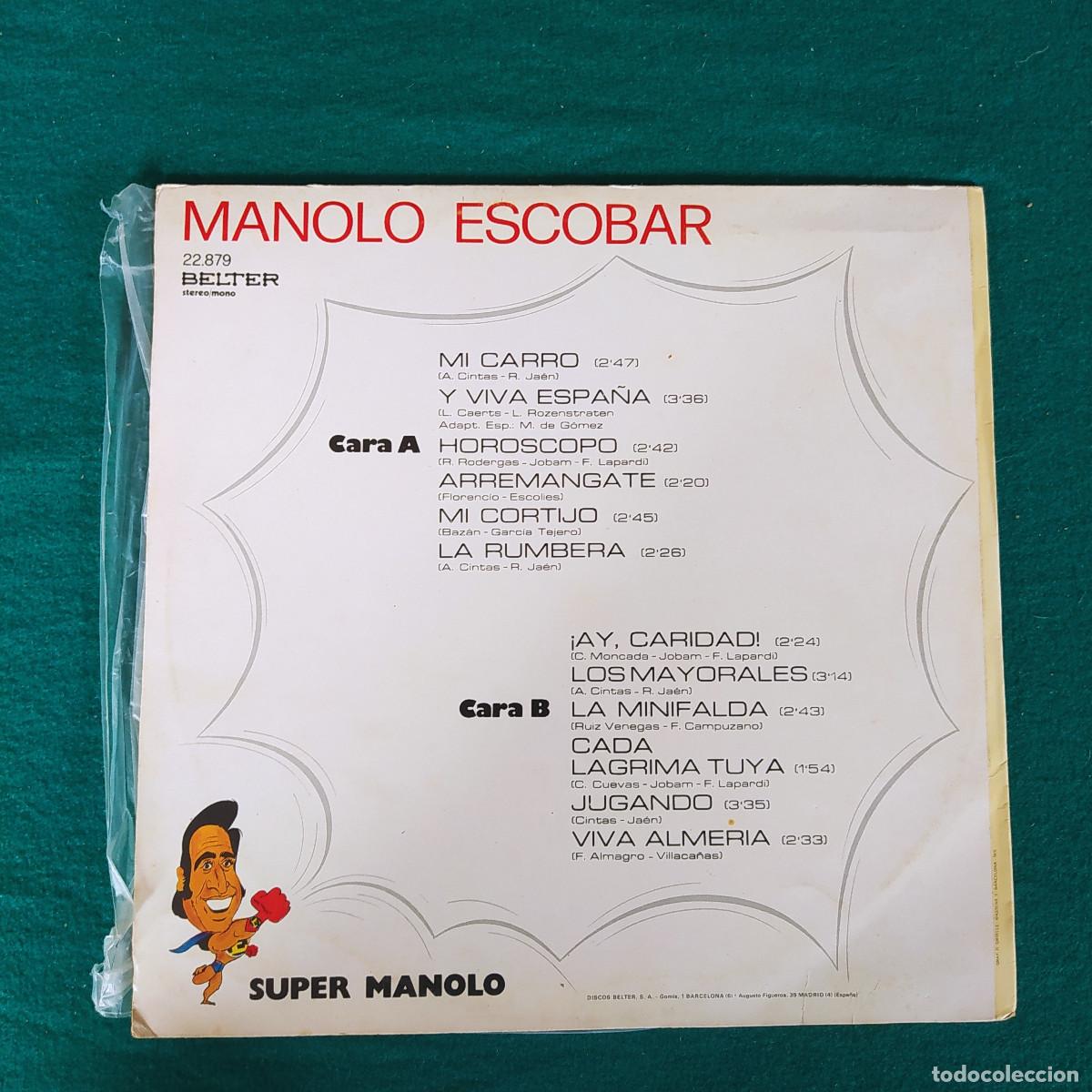 Discos de vinilo: Manolo Escobar &ndash; Super Manolo - Foto 2