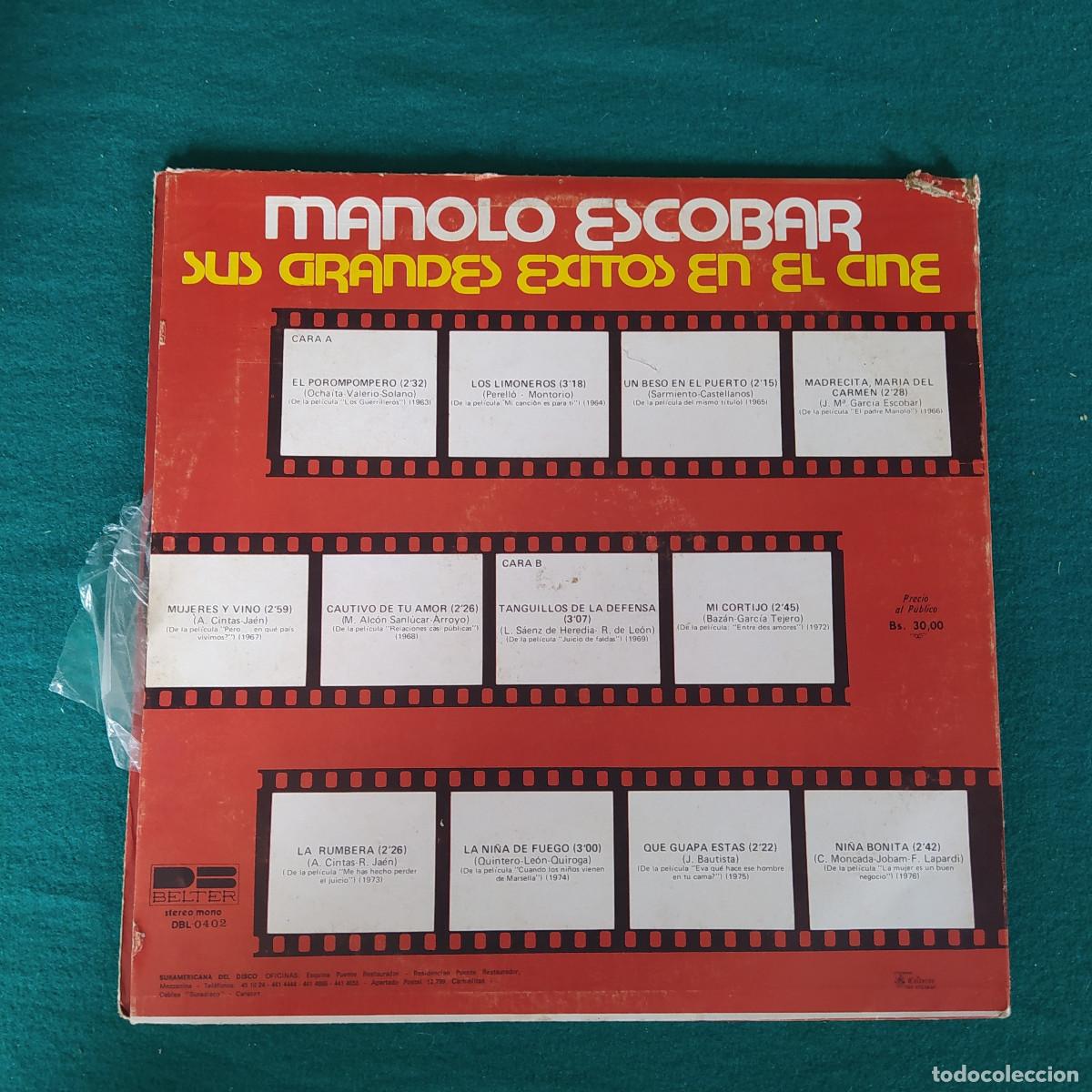Discos de vinilo: Manolo Escobar &ndash; Sus Grandes &Eacute;xitos En El Cine - Foto 2