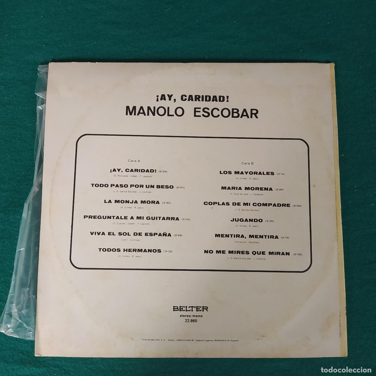 Discos de vinilo: Manolo Escobar &ndash; &iexcl;Ay, Caridad! - Foto 2
