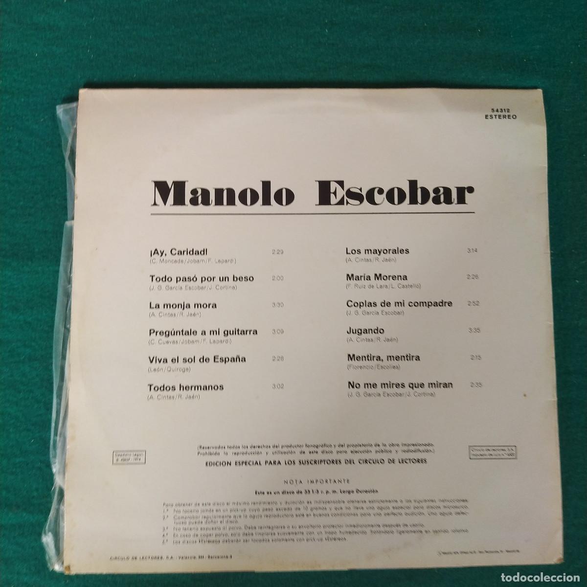 Discos de vinilo: Manolo Escobar &ndash; Manolo Escobar - Foto 2