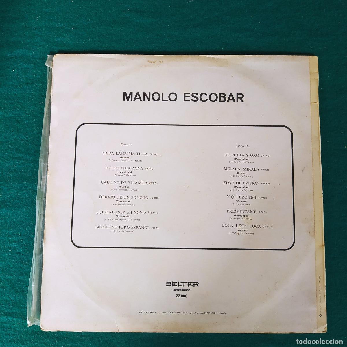 Discos de vinilo: Manolo Escobar &ndash; Manolo Escobar - Foto 2