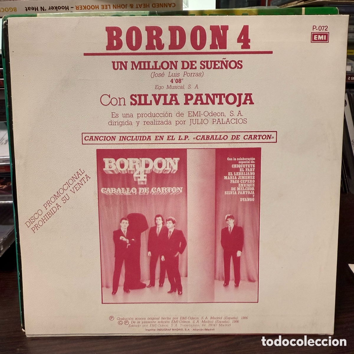 Discos de vinilo: Bordon-4 y Silvia Pantoja - Un Millon De Sue&ntilde;os (7&rdquo;) - Foto 2