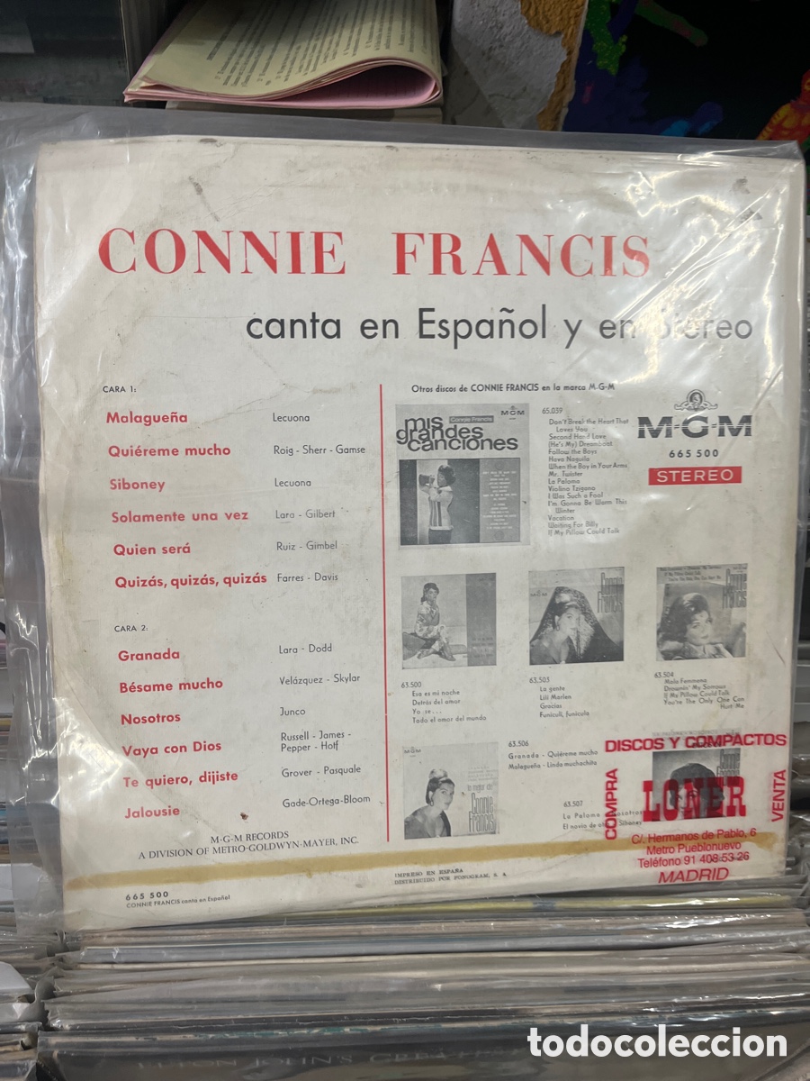 Discos de vinilo: connie francis en espa&ntilde;ol y stereo - Foto 2