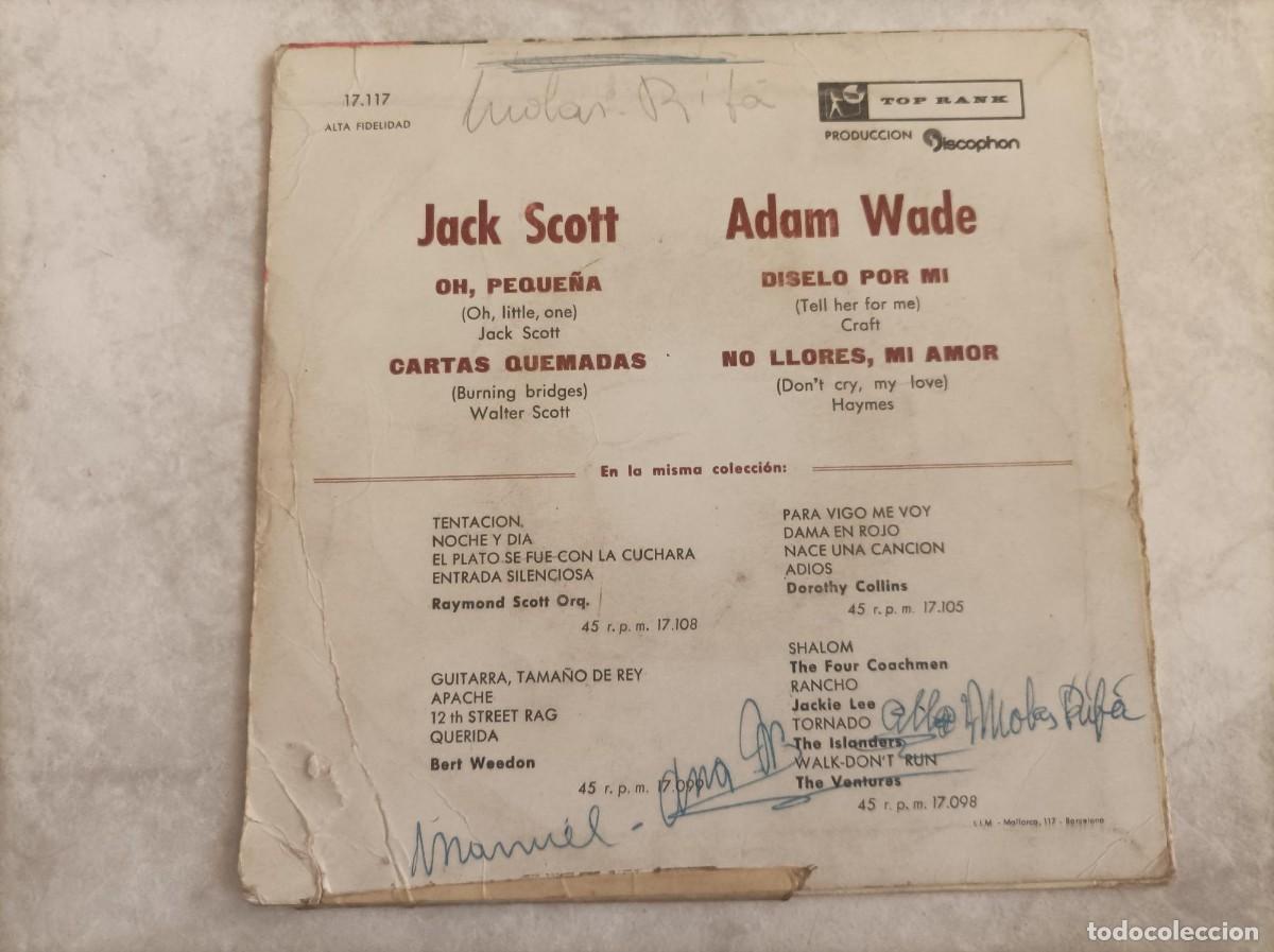 Discos de vinilo: Jack Scott-Adam Wade-solo portada- - Foto 2