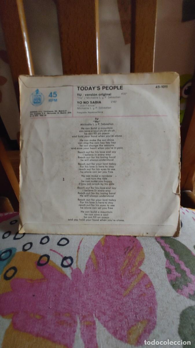 Discos de vinilo: TODAY&acute;S PEOPLE-SINGLE TU - Foto 2