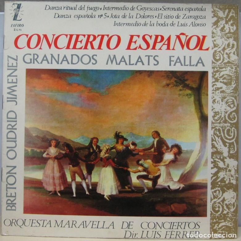 Discos de vinil: CONCIERTO ESPA&Ntilde;OL - GRANADOS - MALATS - FALLA- CARATULA ALBUM - LP