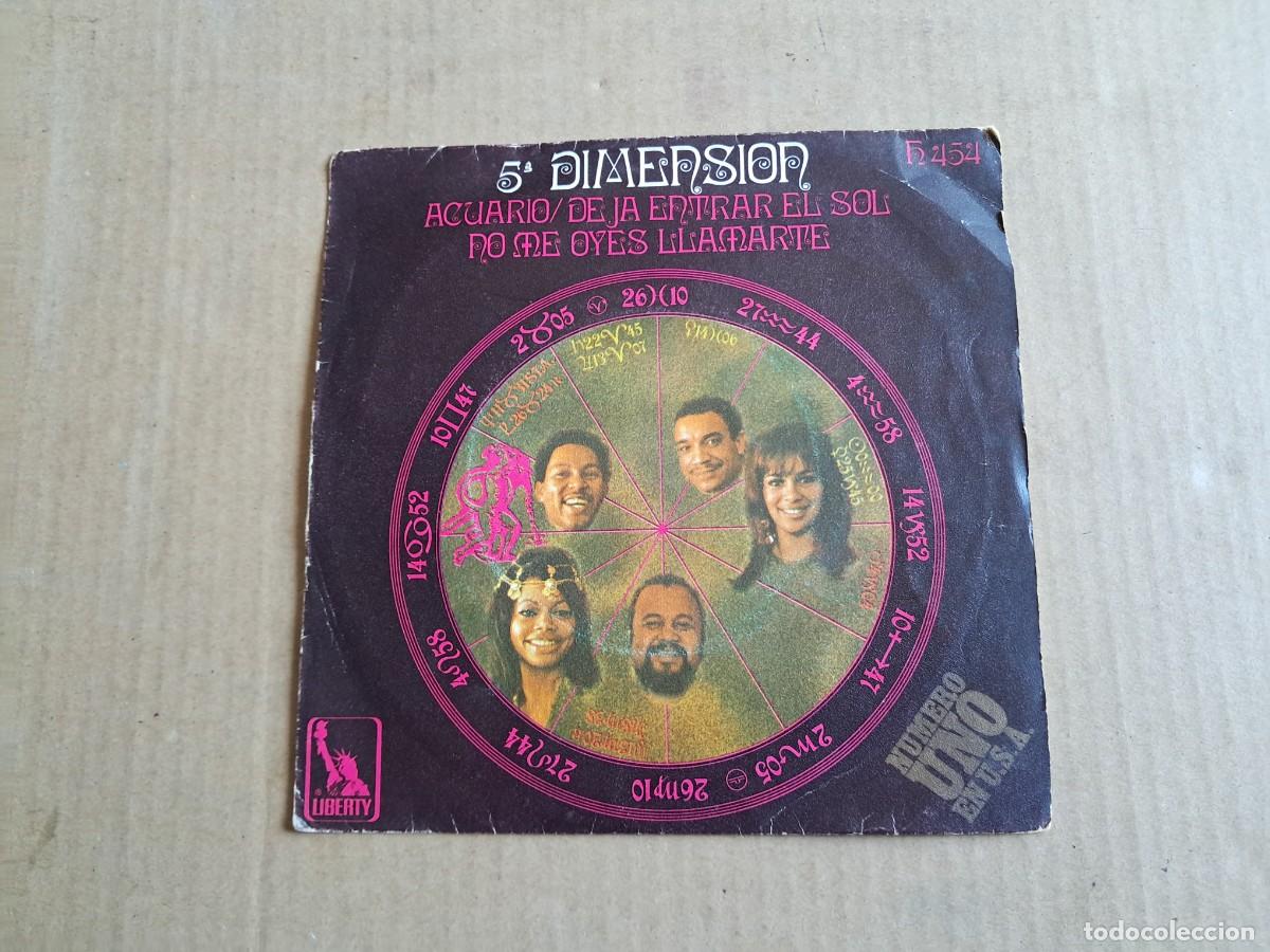 Discos de vinilo: 5&ordf; DIMENSION - ACUARIO SINGLE 1969 EDICION ESPA&Ntilde;OLA - Foto 1