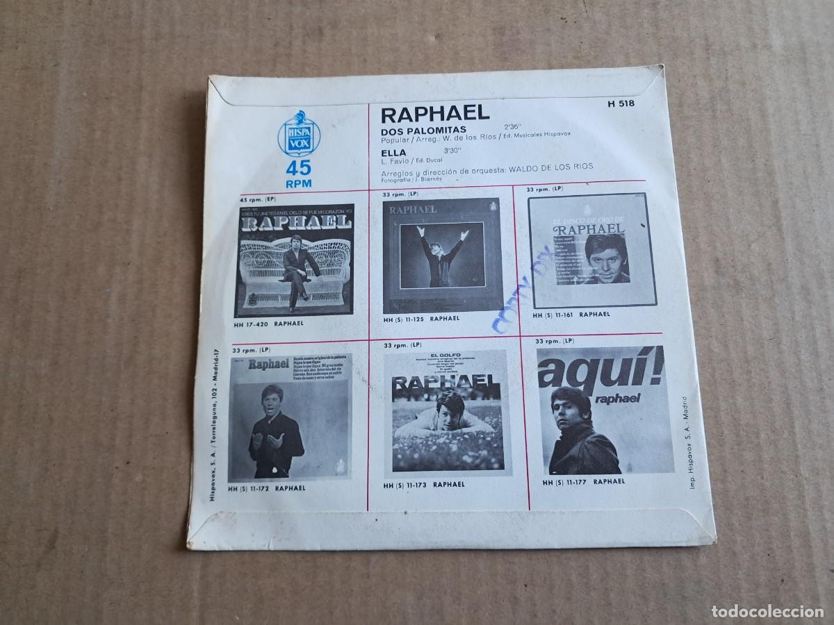 Discos de vinilo: RAPHAEL - DOS PALOMITAS SINGLE 1969 - Foto 3