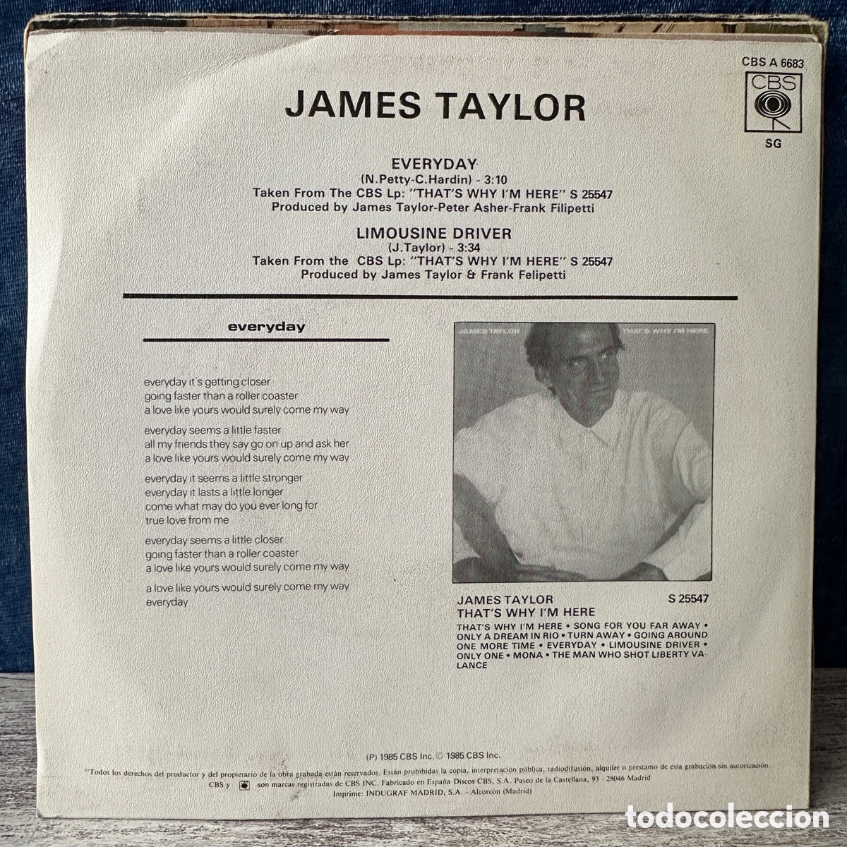 Discos de vinilo: James Taylor - Everyday (7&rdquo;) - Foto 2